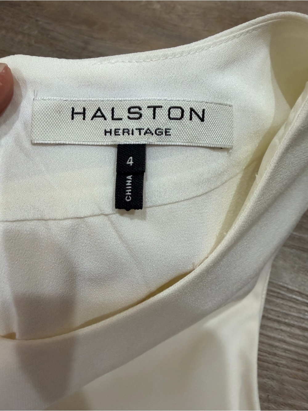 Halston Heritage Cream Draped Overlay Sleeveless Dress - Picture 4 of 6